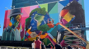 El mural “Por el planeta” en la ONU