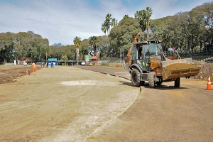Obras en la pista de atletismo