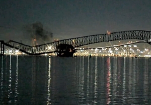 Barco destruye puente en Baltimore
