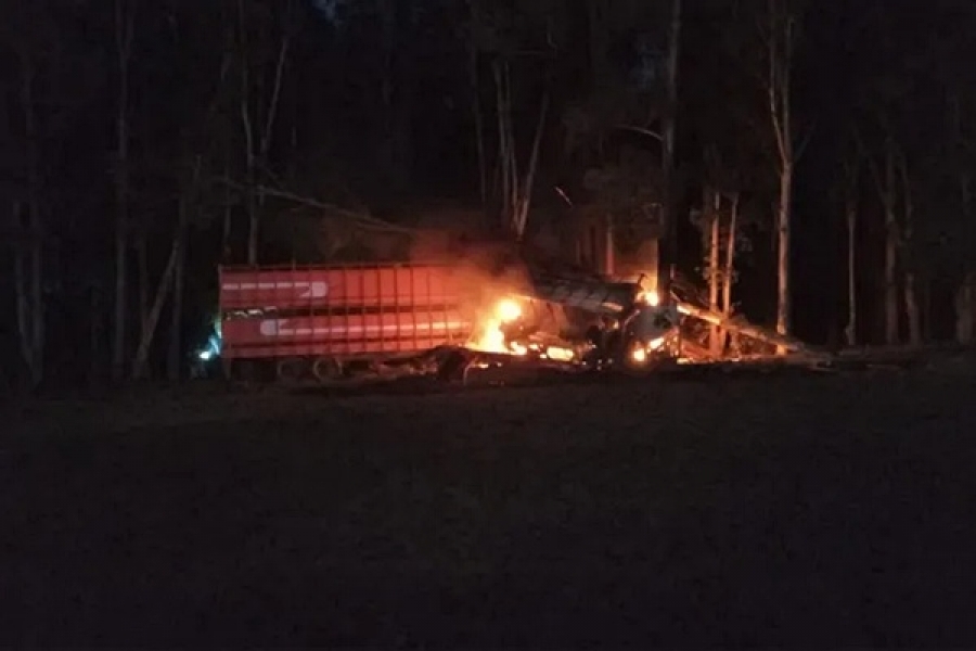 Dos personas murieron tras incendiarse un camión