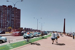 Nueva forma de estacionamiento en la rambla Sur